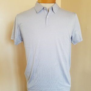 New Patrick Assaraf Men's Light Blue Polo Shirt Size S
